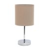 Set of Two 12" Silver Metal Table Lamp With Gray Drum Shade