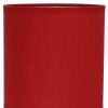 Set of Two 12" Silver Metal Table Lamp With Red Drum Shade