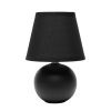 9" Black Ceramic Round Table Lamp With Black Drum Shade