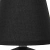 9" Black Ceramic Round Table Lamp With Black Drum Shade