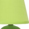 9" Green Ceramic Round Table Lamp With Green Drum Shade