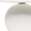 9" Off White Ceramic Round Table Lamp With Off White Drum Shade