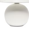 9" Off White Ceramic Round Table Lamp With Off White Drum Shade
