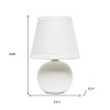 9" Off White Ceramic Round Table Lamp With Off White Drum Shade