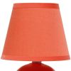 9" Orange Ceramic Round Table Lamp With Orange Drum Shade