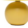 9" Yellow Ceramic Round Table Lamp With Yellow Drum Shade