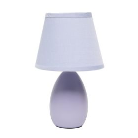 9" Purple Ceramic Round Table Lamp With Purple Drum Shade