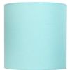 20" White Metal Table Lamp LED With Aqua Drum Shade