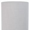20" White Metal Table Lamp LED With Gray Drum Shade