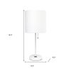 20" White Metal Table Lamp With White Drum Shade
