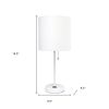 20" White Metal Table Lamp LED With White Drum Shade