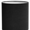 20" Silver Metal Table Lamp LED With Black Drum Shade
