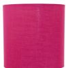 20" Silver Metal Table Lamp LED With Pink Drum Shade