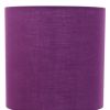 20" Silver Metal Table Lamp LED With Purple Drum Shade