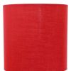20" Silver Metal Table Lamp LED With Red Drum Shade