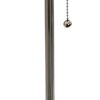 20" Silver Metal Table Lamp LED With White Drum Shade