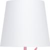 16" White And Pink Novelty Table Lamp LED With White Drum Shade