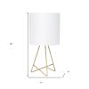 14" Gold Metal Tripod Table Lamp LED With White Drum Shade