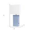 21" Periwinkle Faux Leather USB Table Lamp LED With White Shade