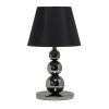 19" Black Metal Round Table Lamp With Black Drum Shade