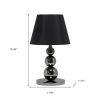 19" Black Metal Round Table Lamp With Black Drum Shade
