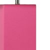 21" Hot Pink Faux Leather Table Lamp With White Shade