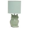 13" Sage Ceramic Novelty Table Lamp With Sage Drum Shade