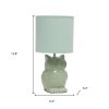 13" Sage Ceramic Novelty Table Lamp With Sage Drum Shade