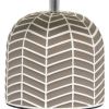 10" Taupe Ceramic Round Table Lamp With White Drum Shade