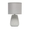 11" Gray Ceramic Round Table Lamp With Gray Drum Shade