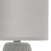 11" Gray Ceramic Round Table Lamp With Gray Drum Shade