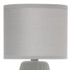11" Gray Ceramic Round Table Lamp With Gray Drum Shade