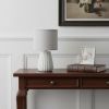 11" Gray Ceramic Round Table Lamp With Gray Drum Shade