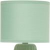 11" Sage Ceramic Round Table Lamp With Sage Drum Shade