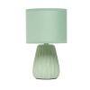11" Sage Ceramic Round Table Lamp With Sage Drum Shade