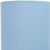 Set of Two 20" Silver Metal Table Lamp With Blue Drum Shade