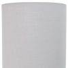 Set of Two 20" White Metal Table Lamp With Gray Drum Shade