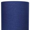 Set of Two 20" Silver Metal Table Lamp With Navy Blue Drum Shade