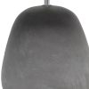 17" Dark Gray Concrete Round Table Lamp With Light Gray Drum Shade