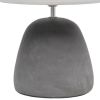 17" Dark Gray Concrete Round Table Lamp With Light Gray Drum Shade