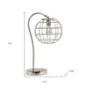 20" Silver Metal Novelty Table Lamp With Silver Globe Shade