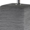 12" Gray Ceramic Square Table Lamp With White Shade