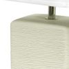 12" Off White Ceramic Square Table Lamp With White Shade