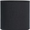 9" Gold Porcelain Round Table Lamp With Black Drum Shade