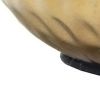 9" Gold Porcelain Round Table Lamp With White Drum Shade