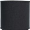9" Silver Metal Round Table Lamp With Black Drum Shade