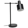 22" Black Metal Table Lamp With Black Globe Shade