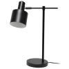 22" Black Metal Table Lamp With Black Globe Shade