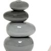 15" Gray Ceramic Novelty Table Lamp LED With White Empire Shade
