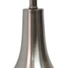 20" Nickel Metal Round Table Lamp With White Drum Shade